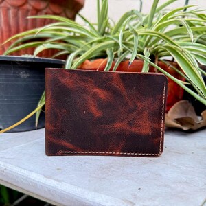 Men’s Genuine Cow Leather Wallet| Handmade Bifold Wallet | Minimalist Leather WalletHandmade Full Grain Leather Wallet |