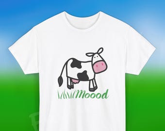 Cute Cow Mood T-Shirt, Cow Lovers Moody Emotion Tee