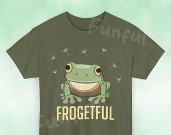Funny 'Frogetful' Frog T-Shirt: Quirky Pun Tee