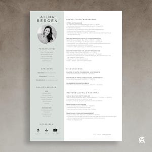 Kreative Bewerbungsvorlage deutsch in Word und Pages, tabellarischer Lebenslauf a4, Bewerbungsschreiben, Anlagen, Deckblatt