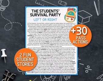 Links Rechts Story-Spiel für Studenten, Teen Party Pass die Geschenkbörse