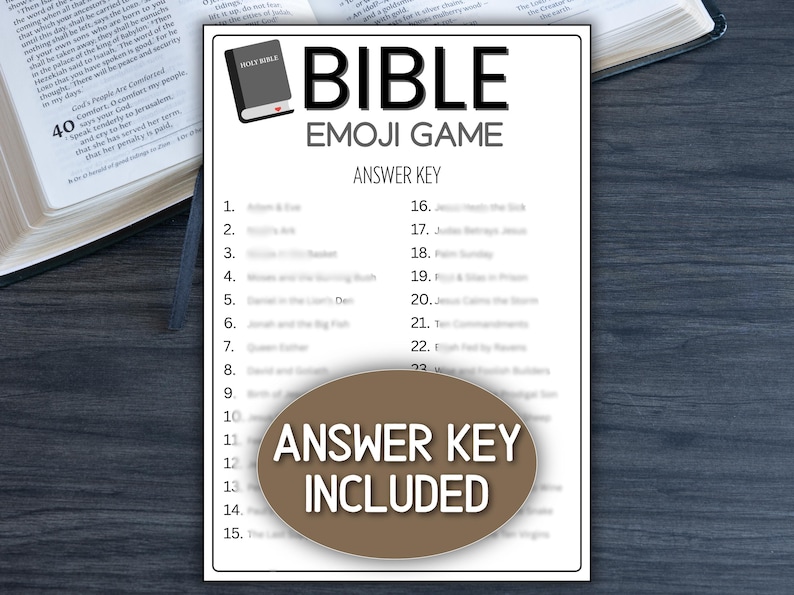 Bijbel Emoji-spel Kerkactiviteit voor kinderen Tieners Volwassenen Kerk Jeugdgroep Bijbelstudie Trivia Christian afbeelding 4
