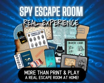 Escape Room Kit Printable Game Spy Escape Room for Teens Kids Escape Room Spy at Home Escape Rooms Escape Game Birthday for Tween Teen Kids