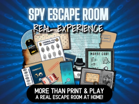 Escape Room Kit Printable Game Spy Escape Room for Teens Kids Escape Room Spy at Home Escape Rooms Escape Game Birthday for Tween Teen Kids