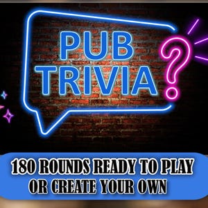 Pub Quiz PowerPoint Game, Pub Trivia Night Questions and Answers Quiz Game Printable Trivia Night Bar Game PowerPoint Trivia Template PPT