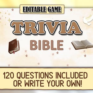 Bible Trivia Game PowerPoint Template, Bible Quiz Questions Sunday School Game Church Biblical Night Christian Youth Group Game