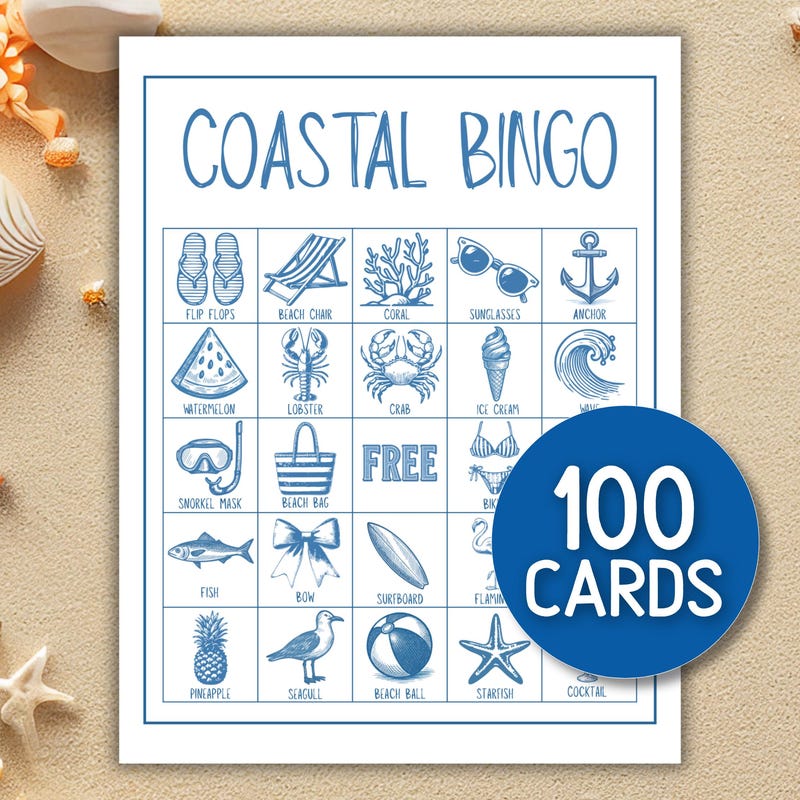 Coastal Bingo Card - Etsy