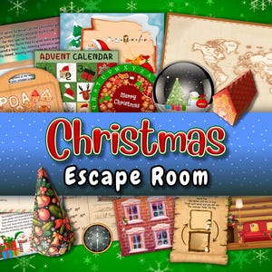 Christmas Escape Room for Kids & Family Printable Holiday Game Santa Escape Room Kit DIY Christmas Puzzle Adventure Escape Room Quest Kids