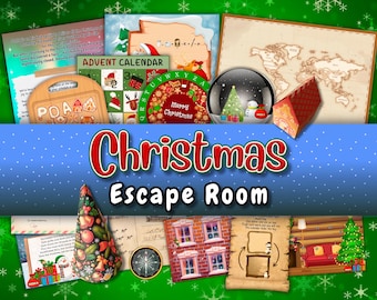 Christmas Escape Room for Kids & Family Printable Holiday Game Santa Kit DIY Xmas Puzzle Adventure Quest Kids