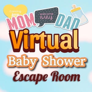 Virtual BABY SHOWER Games PowerPoint, BabyShower Digital Game Virtual Escape Room Game Zoom Baby Shower Baby Shower Virtual Escape Game PPT