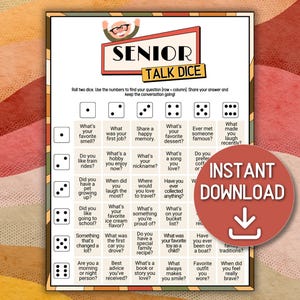Games for Senior Citizens, Dice Seniors Party Games for Senior Groups Activities for Elderly Icebreaker Games Senior Birthday Christmas Game