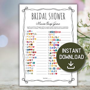 Bridal Shower Emoji Game | Bridal Shower Emoji Pictionary Game | Bridal Shower Emoji Game | Printable Bridal Party Game | Wedding Emoji Game