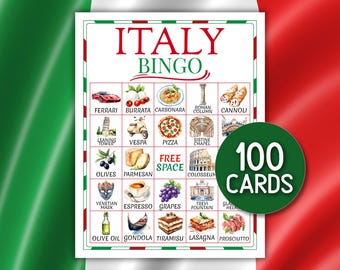 Bingo italiano: 100 cartones italianos imprimibles, diversión familiar (descarga digital)