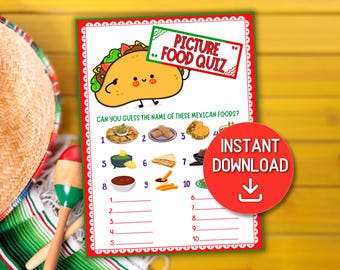 Mexican Party Game Printable Fiesta Party Cinco de Mayo Taco Tuesday