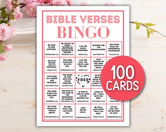 Bibelversbingo utskrivbart spel, aktivitet för kvinnors tjänst, kristna kyrkliga festspel