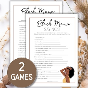 Black Mama Sayings-spellen, Black Mom-spreuken Babyshower-spellen Black Mom Things Black Momma Says met antwoorden Black Mom-spellen Meisjesshower