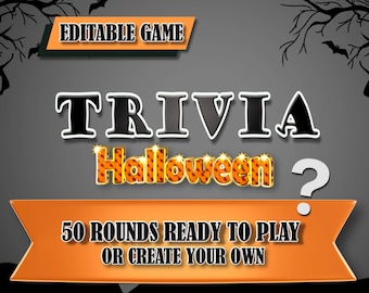 Halloween Trivia PowerPoint Game, Virtual Game Work Zoom Classroom Game Night Party Game PPT