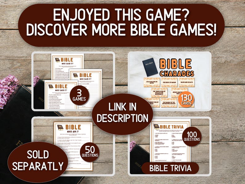 Scripture Finding Game Books of the Bible Scavenger Hunt, Trivia Sunday School Biblical Study ...