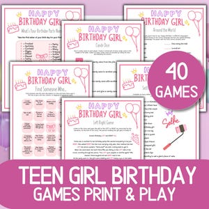 Teen Girl Party Games Birthday Mega Bundle Games 12th 13th 14th 15th Girls Sleepover Game Birthday Party Games Tween Party Game for Teenager