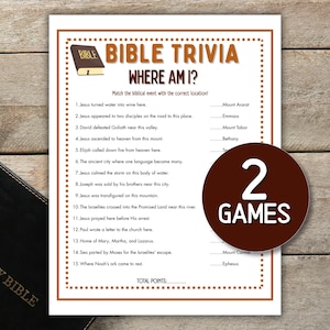 Bible Trivia Game Questions and Answers Bible Story Women Ministry Games Bible Riddles Quiz Church Game Sunday School Christian Retreat Game