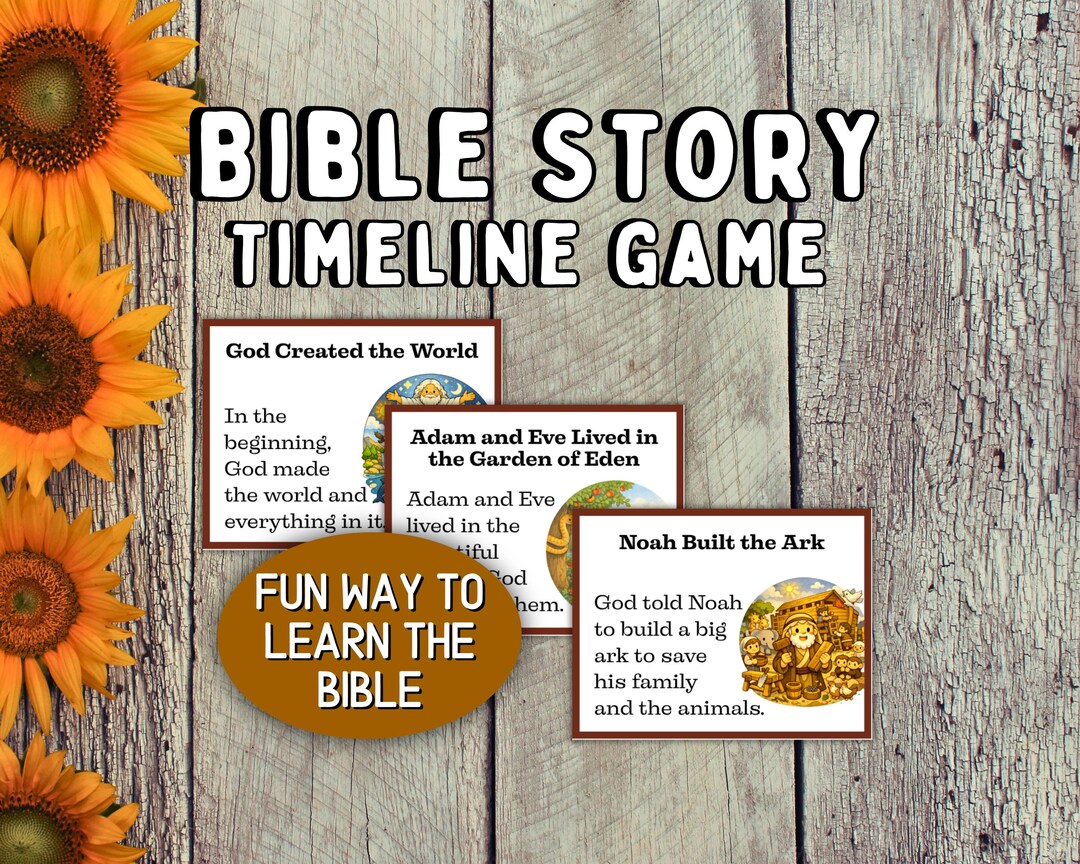 Bible Timeline Game Kids Printable Bible Sequence Activity Sunday ...