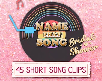 Bridal Shower Name That Tune Game, Love Song Trivia Lyrics Wedding Party Virtual Bachelorette