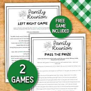 Family Reunion Left Right Game Printable, Family Reunion Pass the Prize Pass the Gift Poem Game Icebreaker Passing Game Party Games Present