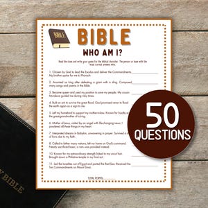Who Am I Game Bible Trivia Game Questions and Answers Bible Women Ministry Games Bible Quiz Church Bible Riddles Sunday School Christian