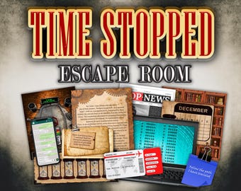Escape Room for Adults Printable, Escape Room Teens Time Escape Room Game Tabletop Escape Room Kit Adult Escape Room for Office Teams Fun