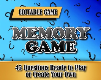 Memory Game PowerPoint Virtual Games for Big Groups Interactive Virtual Game for Work Zoom Game Family Game Night Trivia Editable PowerPoint