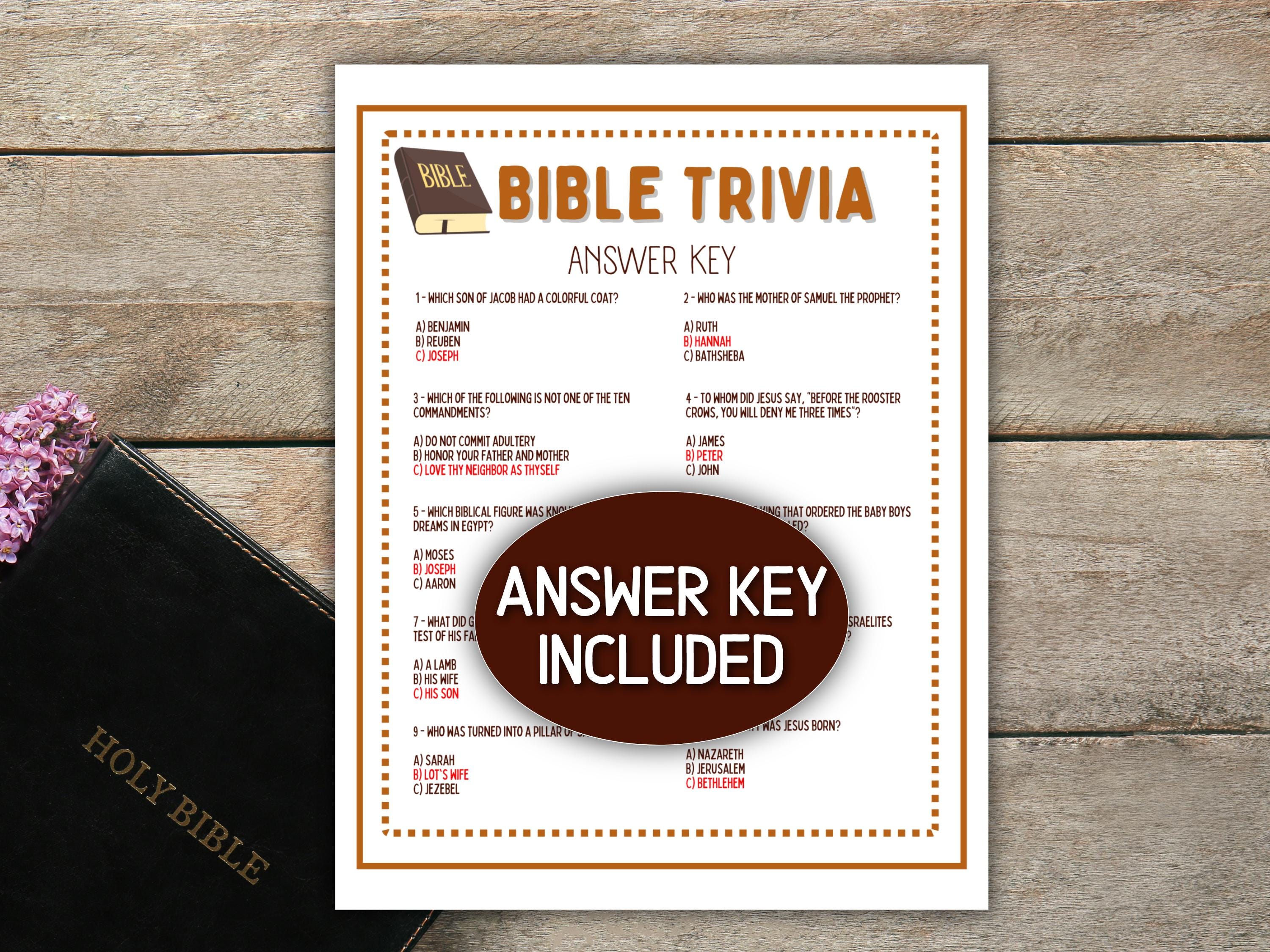 Bible Trivia Questions and Answers Christian Study Games Women Ministry ...