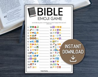 Bijbel Emoji-spel Kerkactiviteit voor kinderen Tieners Volwassenen Kerk Jeugdgroep Bijbelstudie Trivia Christian