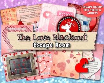 Date Night Escape Room Printable Teens Adults Valentines Day Kit Game Pdf Couples Families Classroom