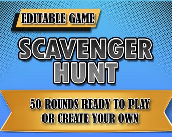 Virtual Scavenger Hunt PowerPoint, Party Game Virtual Scavenger Work Game for Large Group Digital Scavenger Virtual Hunt Zoom Games Teams
