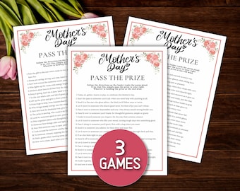 Mothers Day Pass the Prize Game Printable, Floral Mom Party Activity
