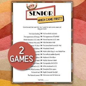Which Came First Seniors, Games for Senior Citizens Games for Elderly Icebreaker Senior Citizens Birthday Seniors Party Games Seniors Memory
