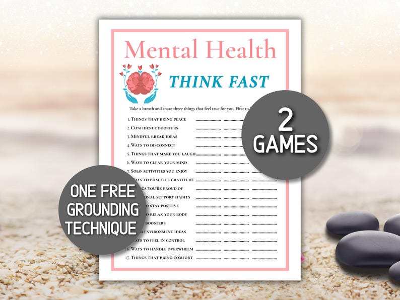 Mental Health Game Printable Therapy Icebreaker Think Fast Activity - Etsy