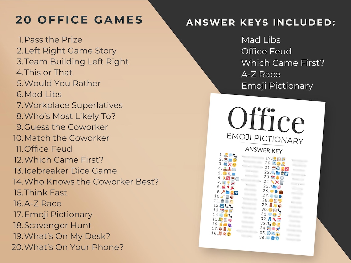 Office Party Work Games Team Building Game for Office Minimalist ...