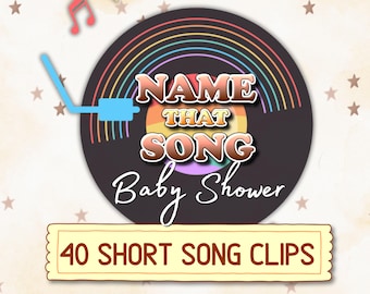 Name that Baby Song Game PowerPoint, Name that Tune Baby Songs Virtual Baby Shower Game Fun Name that Tune Baby Shower Powerpoint Game Baby