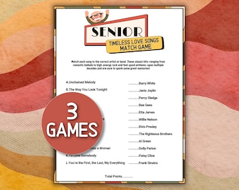 Senior Music Match Game Group Games for Senior Citizens Games Seniors Trivia Quiz Retirement Senior Citizen Christmas Games Matching Songs