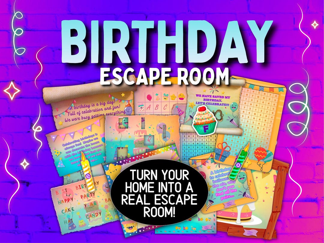 Escape Room Birthday Kit Printable for Kids Escape Game DIY Preteens ...