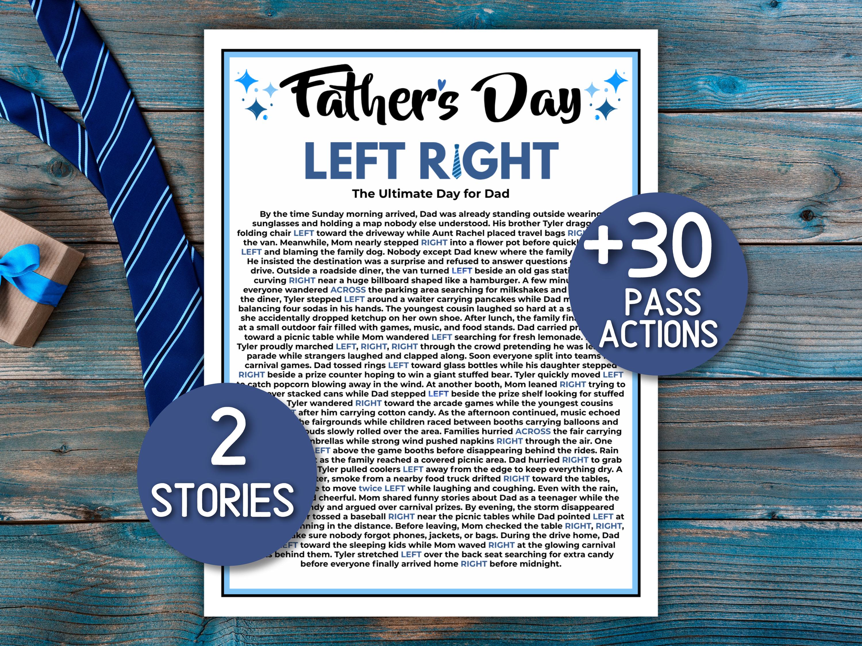 Father’s Day Left Right Game Printable, Dad Party Passing Game Pass the ...