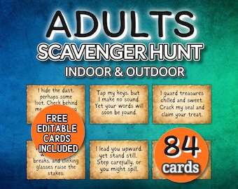 Chasse au trésor pour adultes, Chasse au trésor pour adolescents, Intérieur extérieur Chasse au trésor, Chasse au trésor pour adultes, Indices Anniversaire adulte pour anniversaire Chasse au trésor