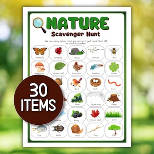 Nature Scavenger Hunt Printable Backyard Scavenger Hunt Outdoor Kids Hiking Learning Kids Toddlers Birthday Party Game Nature Walk for Teens