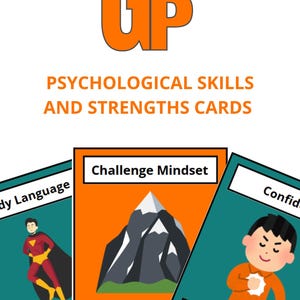 Tarjetas de habilidades psicológicas/fuerzas *ACTUALIZADO* - Psicología del deporte - Psicología positiva - Detección de fortalezas - Asesoramiento - Atletas jóvenes