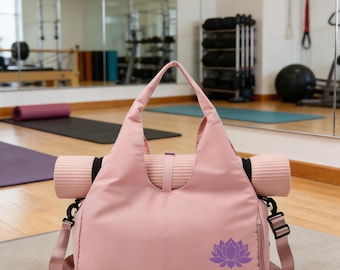 Personalized Yoga Mat Bag Waterproof Gym Travel Tote – New Women’s Large Capacity Fitness Carry Bag, Durable Hand Luggage with Custom Name
