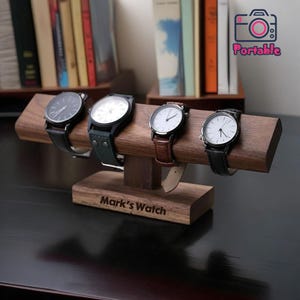 Personalized Walnut Wood Watch Organizer,Watch Display Stand,Custom Name Watch Display Stand,Watch Holder,Jewelry Holder Stand,Gifts For Him