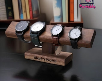 Personalized Walnut Wood Watch Organizer,Watch Display Stand,Custom Name Watch Display Stand,Watch Holder,Jewelry Holder Stand,Gifts For Him