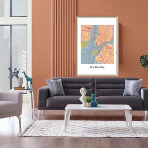 Benutzerdefinierte minimalistische Stadt Karte | Personalisierte Hochzeit Jahrestag & Housewarming Geschenk | Moderne Heimatstadt Wandkunst, Besonderes Geschenk, Geschenk
