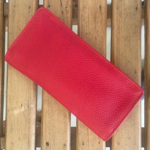 Cartera larga de cuero minimalista, Cartera de cuero para teléfono, Cartera larga para tarjetas, Cartera larga plegable, Cartera larga hecha a mano para hombres y mujeres.